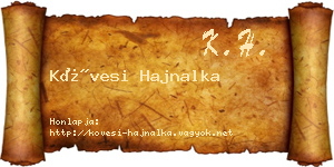 Kövesi Hajnalka névjegykártya