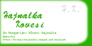 hajnalka kovesi business card