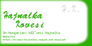 hajnalka kovesi business card